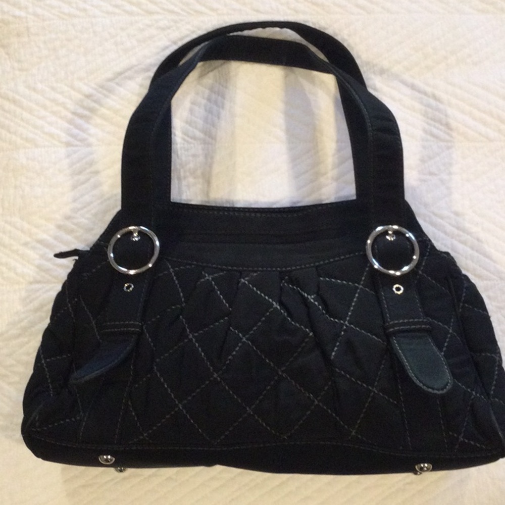 Vera Bradley Black Quilted Shoulder Bag -EUC - Picture 2 of 11